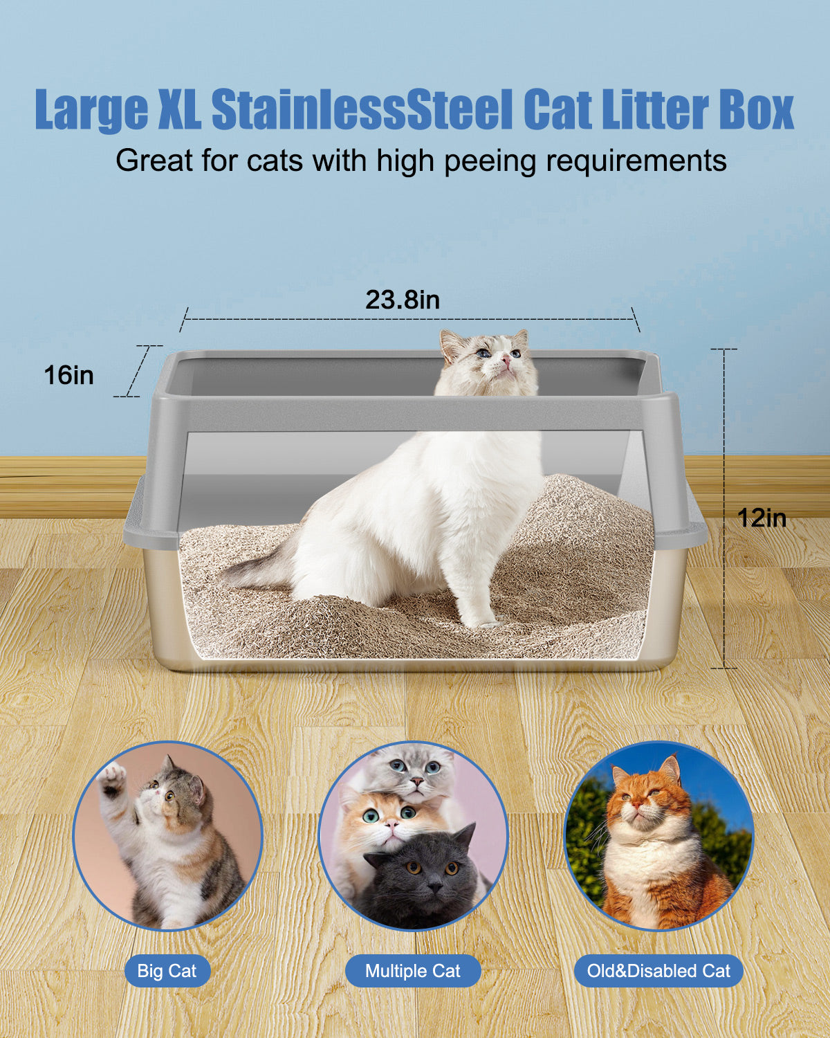 Stainless Steel Cat Litter Box